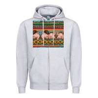 Heather Grey western serape pigs Zipper Hoodie - RanaPortraitStore