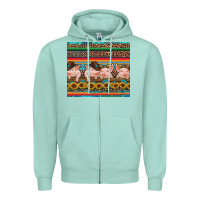 Seafoam western serape pigs Zipper Hoodie - RanaPortraitStore