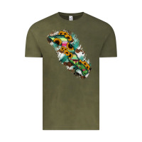 Vintage Olive Baja California Sur State Of Mexico Map Vintage Tee - RanaPortraitStore