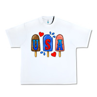 White usa popsicles Urban Heavy Tee - BundleAndBundleShop