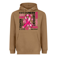 Survivor Breast Cancer Ribbon Heavyweight Hoodie | Teevron