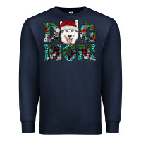 Navy Christmas Dog Mom Husky Premium Sweatshirt - RanaPortraitStore
