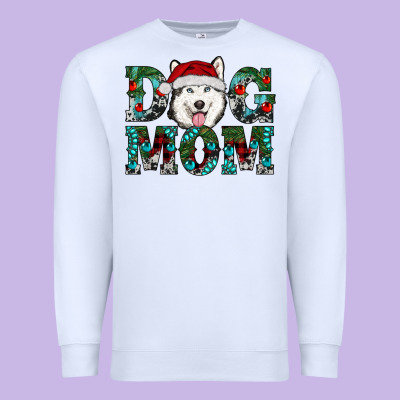 Christmas Dog Mom Husky Premium Sweatshirt Designed By Ranaportraitstore