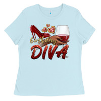 Baby Blue birthday diva Ladies Tee - BundleAndBundleShop