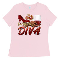 Bubblegum Pink birthday diva Ladies Tee - BundleAndBundleShop