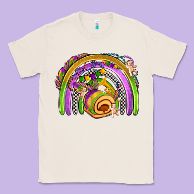 Mardi Gras Rainbow Classic Tee Designed By Oliviacreatesart