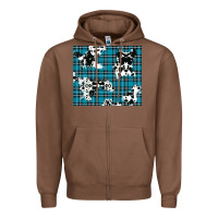 Chestnut winter plaid and cowhide pattern Zipper Hoodie - RanaPortraitStore