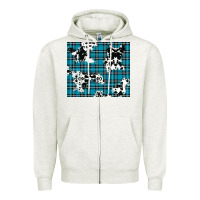 Oatmeal Heather winter plaid and cowhide pattern Zipper Hoodie - RanaPortraitStore