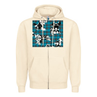 Winter Plaid And Cowhide Pattern Zipper Hoodie | Teevron