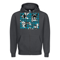 Smoke winter plaid and cowhide pattern Zipper Hoodie - RanaPortraitStore
