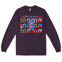 Plum american mama Long Sleeve Tee - CowhideDigitalArt
