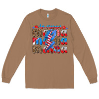 Toasted Coconut american mama Long Sleeve Tee - CowhideDigitalArt