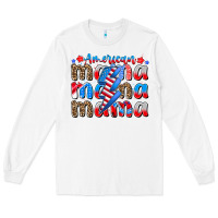 White american mama Long Sleeve Tee - CowhideDigitalArt