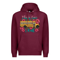 Burgundy this is how i roll school bus Premium Hoodie - Artiststas