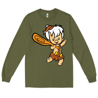 Army Green bamm bamm Long Sleeve Tee - DesigneFamous