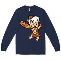 Navy bamm bamm Long Sleeve Tee - DesigneFamous