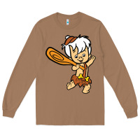 Toasted Coconut bamm bamm Long Sleeve Tee - DesigneFamous