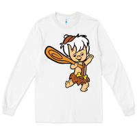 White bamm bamm Long Sleeve Tee - DesigneFamous