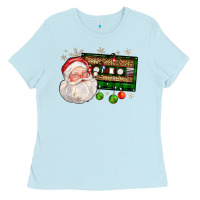Baby Blue santa cassette Ladies Tee - FaDigitalArtStudio