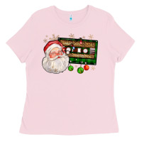 Bubblegum Pink santa cassette Ladies Tee - FaDigitalArtStudio