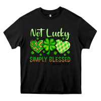 Black St. Patrick's Not lucky simply blessed Heavy Core Tee - OliviaCreatesArt