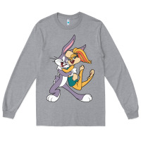 Heather Grey bugs bunny and lola bunny Long Sleeve Tee - DesigneFamous