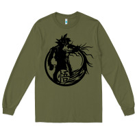 Army Green goku super saiyan ultra dragon Long Sleeve Tee - DesigneFamous