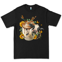 Black Black And White Cow Coffee cup Premium Tee - FaDigitalArtStudio