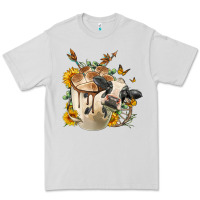 Dove Grey Black And White Cow Coffee cup Premium Tee - FaDigitalArtStudio
