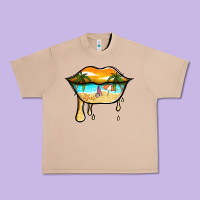 Beach Lips Urban Heavy Tee Designed By Jasminsmagicworld