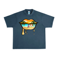 Midnight Navy beach lips Urban Heavy Tee - Jasminsmagicworld