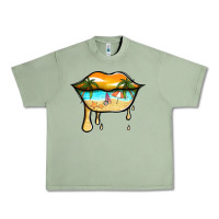 Oil Green beach lips Urban Heavy Tee - Jasminsmagicworld