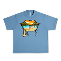 Pebble Blue beach lips Urban Heavy Tee - Jasminsmagicworld