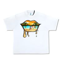 White beach lips Urban Heavy Tee - Jasminsmagicworld
