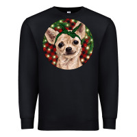 Black Christmas Chihuahua With Buffalo Plaid Premium Sweatshirt - RanaPortraitStore