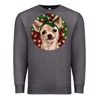 Charcoal Heather Christmas Chihuahua With Buffalo Plaid Premium Sweatshirt - RanaPortraitStore