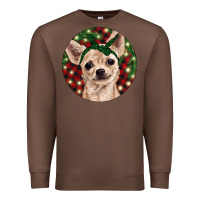 Chestnut Christmas Chihuahua With Buffalo Plaid Premium Sweatshirt - RanaPortraitStore
