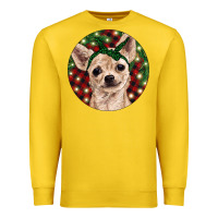 Lemon Christmas Chihuahua With Buffalo Plaid Premium Sweatshirt - RanaPortraitStore