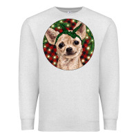 Oatmeal Heather Christmas Chihuahua With Buffalo Plaid Premium Sweatshirt - RanaPortraitStore