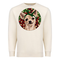 Sandshell Christmas Chihuahua With Buffalo Plaid Premium Sweatshirt - RanaPortraitStore