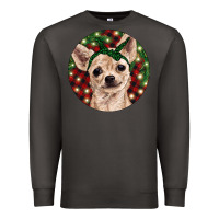 Smoke Christmas Chihuahua With Buffalo Plaid Premium Sweatshirt - RanaPortraitStore