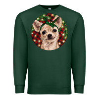 Sports Green Christmas Chihuahua With Buffalo Plaid Premium Sweatshirt - RanaPortraitStore
