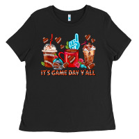 Black american football coffee cups Ladies Tee - FaDigitalArtStudio