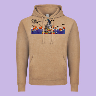 Happy Halloween Raccon Vintage Hoodie Designed By Lillyallendesigns
