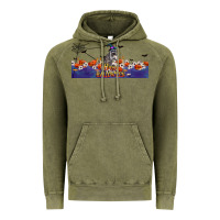 Vintage Olive Happy Halloween Raccon Vintage Hoodie - LillyAllenDesigns