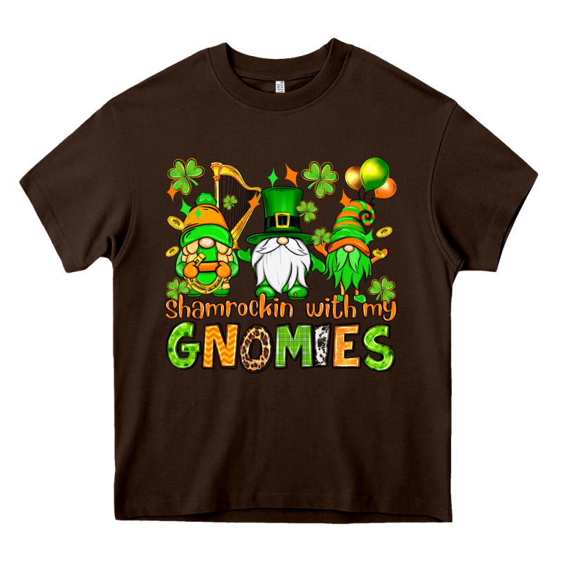 St. Patrick's Day Shamrockin' With My Gnomies Heavy Core Tee by OliviaCreatesArt | Teevron