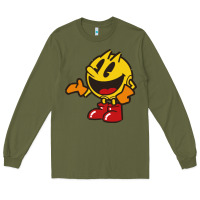 Army Green pacman Long Sleeve Tee - DesigneFamous