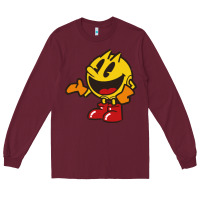 Burgundy pacman Long Sleeve Tee - DesigneFamous