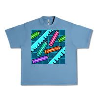 Pebble Blue school pencil seamless pattern Urban Heavy Tee - BundleAndBundleShop