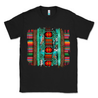 Black serape aztec leopard and turquoise glitter with gemstone brushstroke Classic Tee - Artiststas